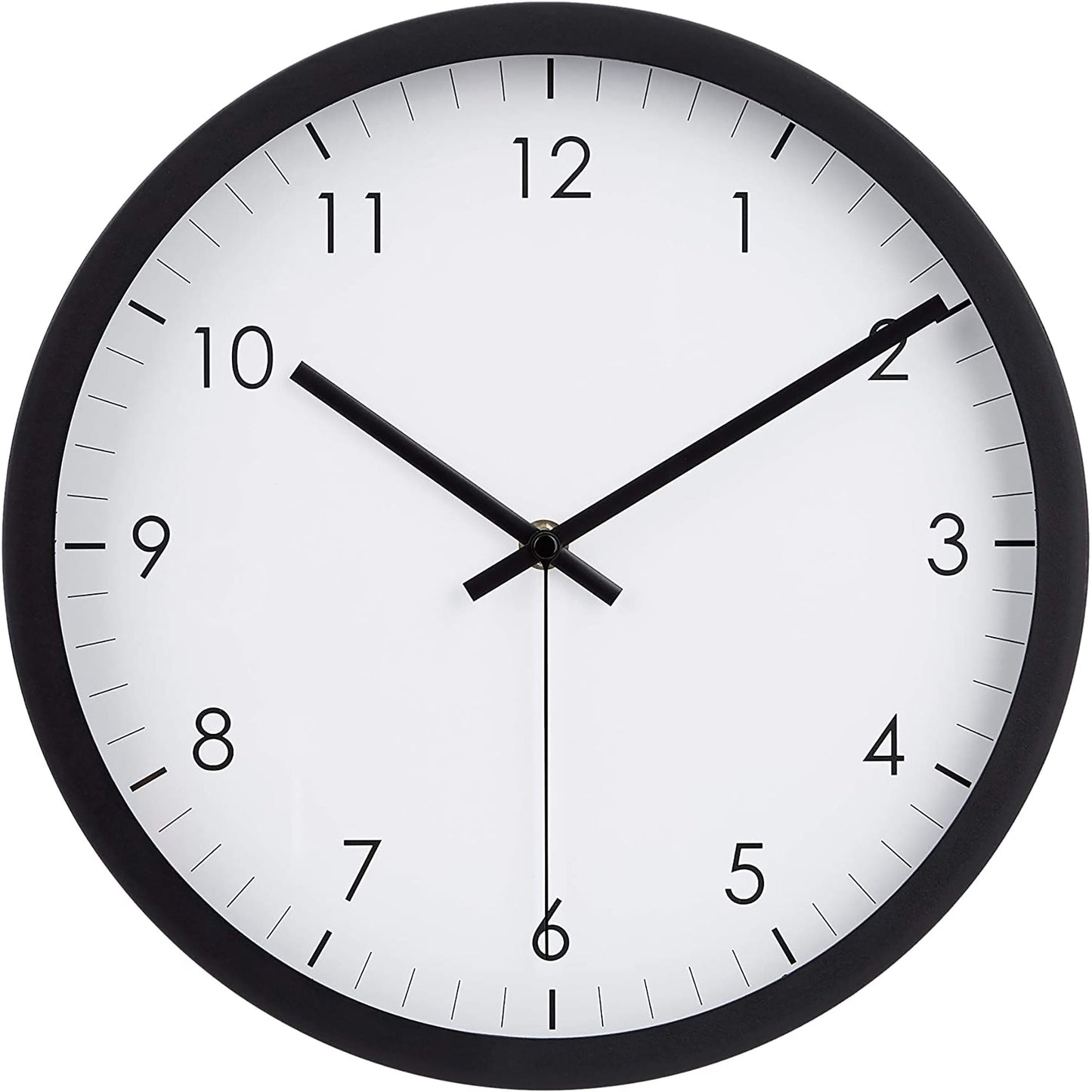 12 Inch Traditional Wall Clock - Black