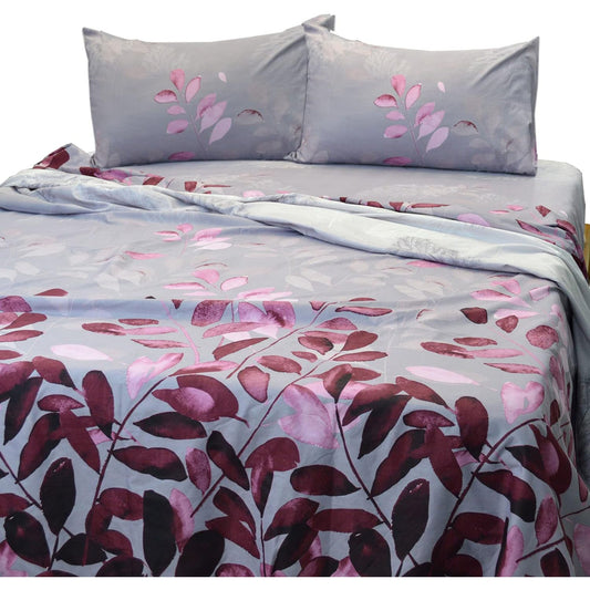 Soft and Lightweight Microfibre Deep Bed Sheet Set - Rosewood Pink
