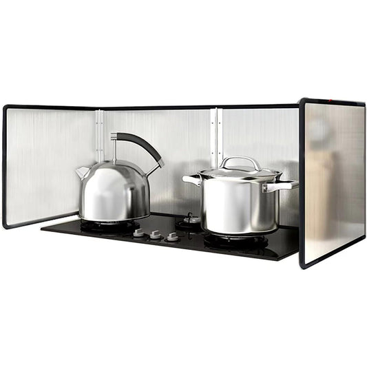 Stainless Steel Anti Splatter Screen Grease Guard for Gas Stove 4 Sides - 80x40x30 cm