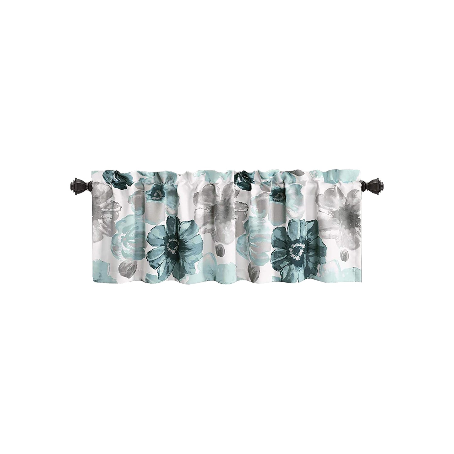 Single Room Darkening Floral Valance 18x52 Inch - Blue