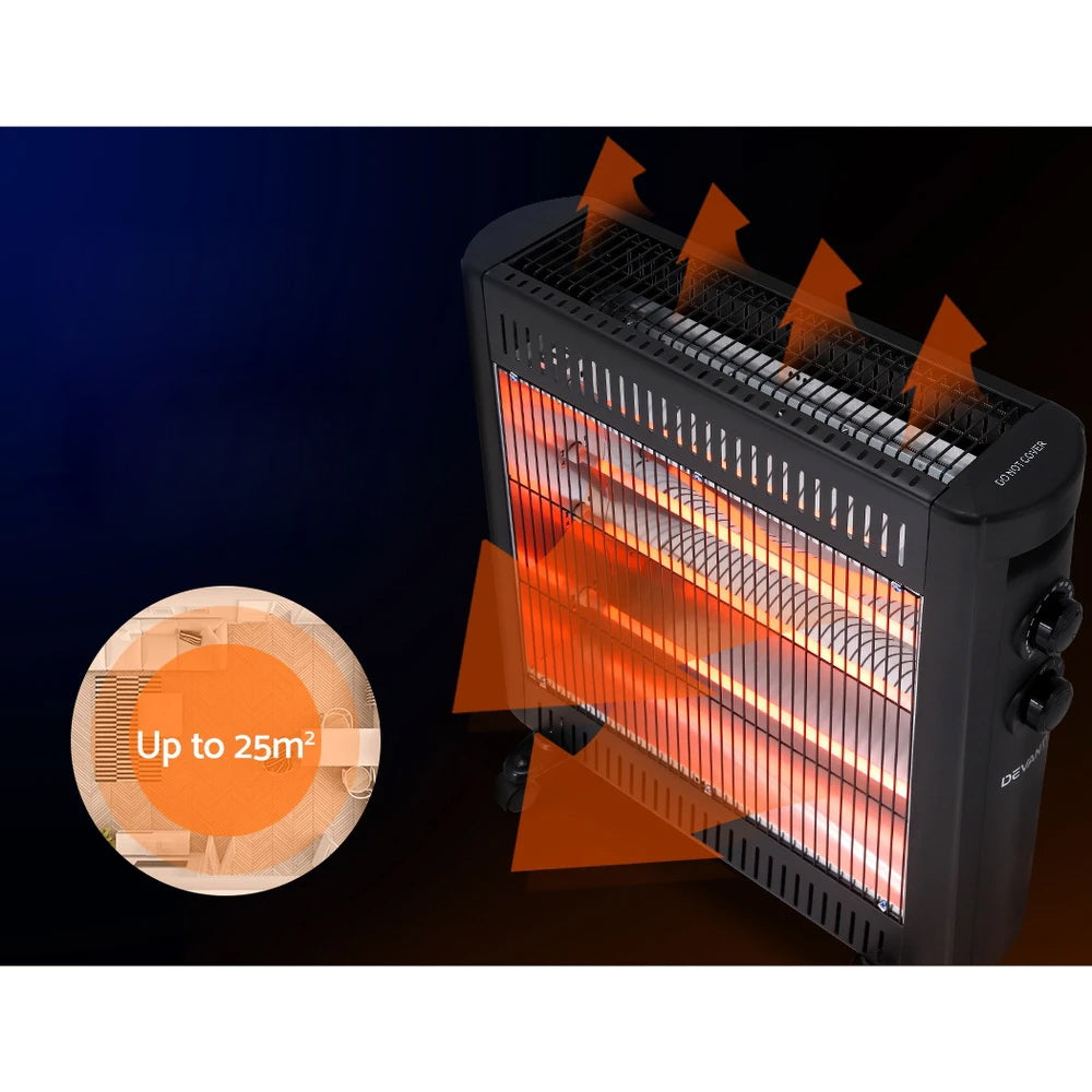 Portable Infrared Radiant Heater 2200W - black