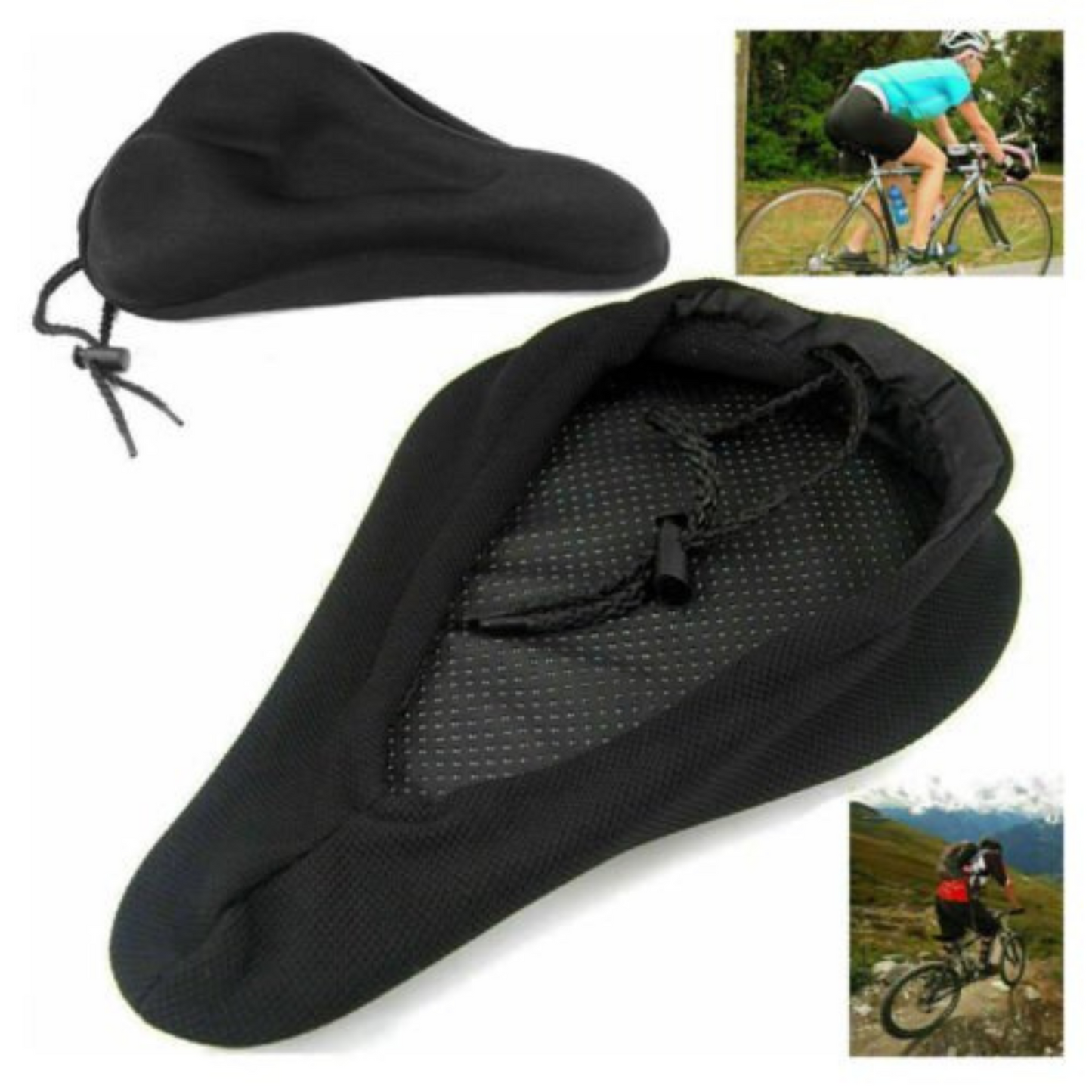 Extra Comfort Bike Saddle Seat Cover Soft Gel Pad Cushion for Bicycle Cycle