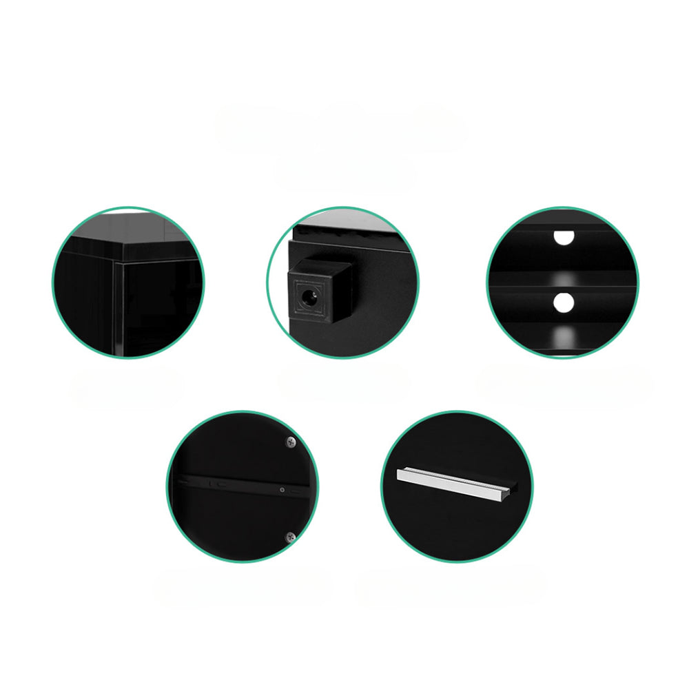 140cm High Gloss TV Cabinet Stand Entertainment Unit Storage Shelf Black