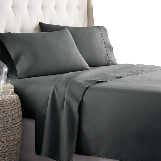 2000TC Ultra-Soft Luxury Deep Pocket Bedding Sheet Set - Dark Grey