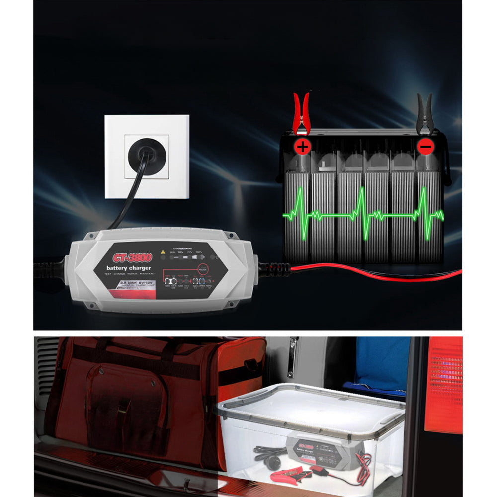 Smart Car Truck Boat Motorcycle Caravan Battery Charger SLA AGM 3.5A - 24V