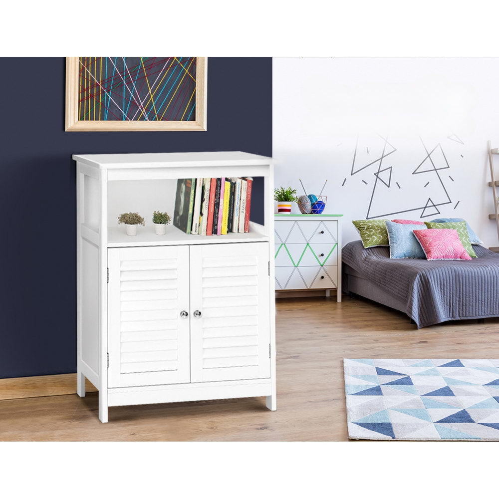 Buffet Sideboard Cabinet Kitchen Bathroom Storage Cupboard Hallway White Shelf