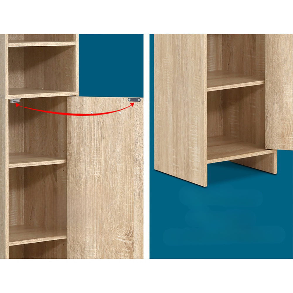 185cm Bathroom Cabinet Tallboy Furniture Toilet Storage Laundry Cupboard Oak
