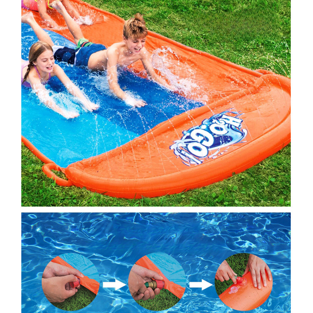 Water Slip And Slide Kids Inflatable Splash Toy Outdoor Triple 4.88M