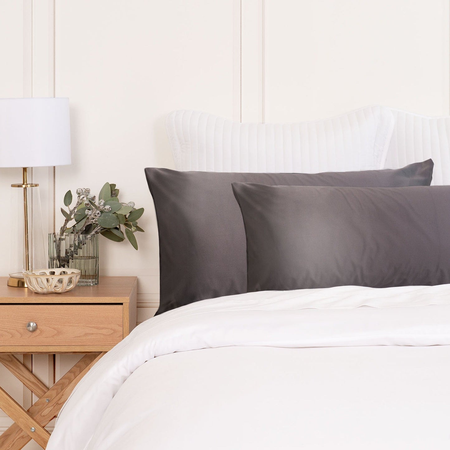 Hypoallergenic Mulberry Silk Pillowcase Twin Pack Soft and Comfortable