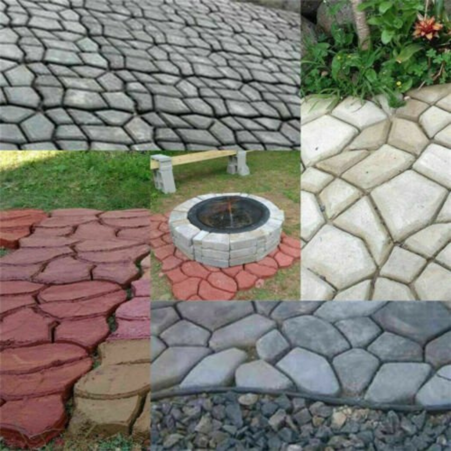 Concrete Paving Patio Mold Garden Path Maker Driveway Walk Road Stone Mould