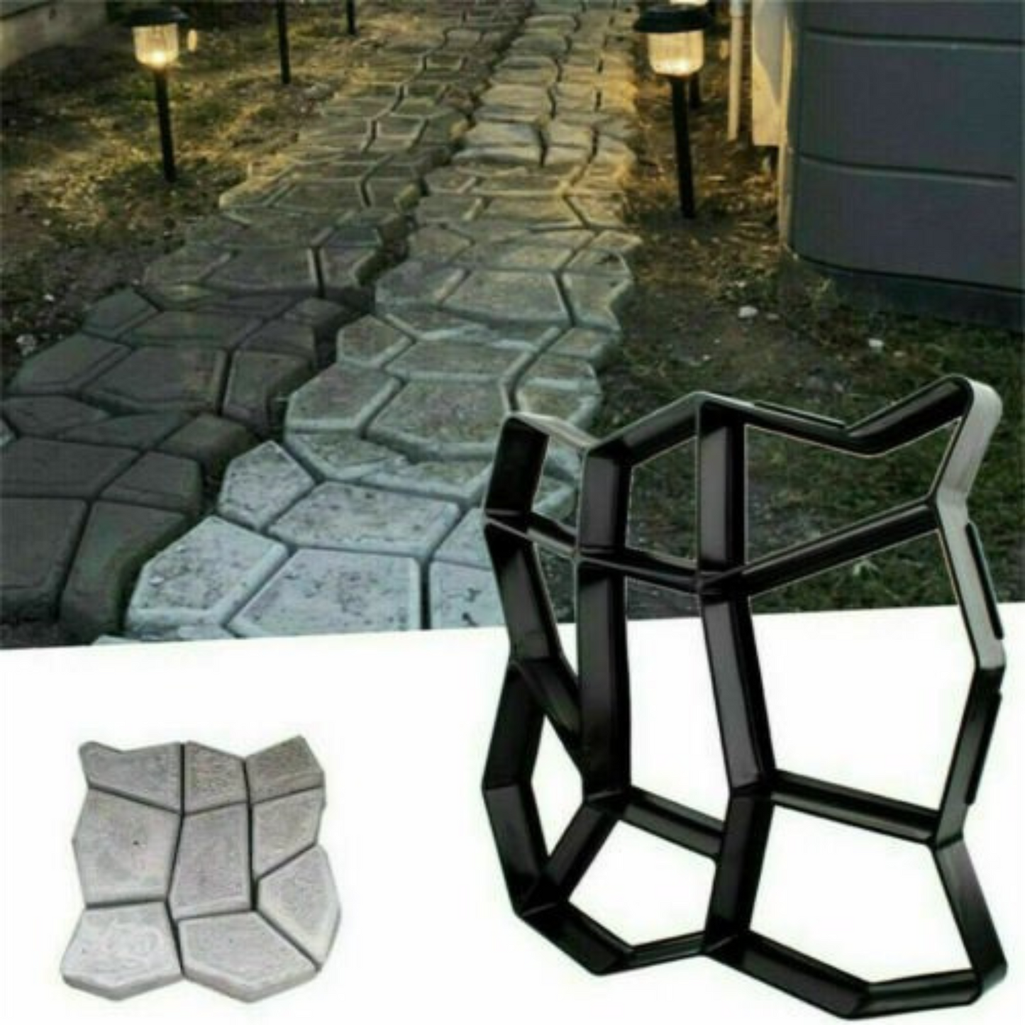Concrete Paving Patio Mold Garden Path Maker Driveway Walk Road Stone Mould