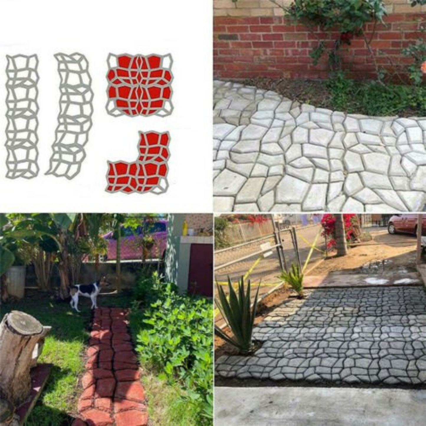 Concrete Paving Patio Mold Garden Path Maker Driveway Walk Road Stone Mould