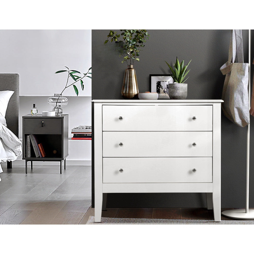 Chest of Drawers Storage Cabinet Bedside Table Dresser Tallboy White