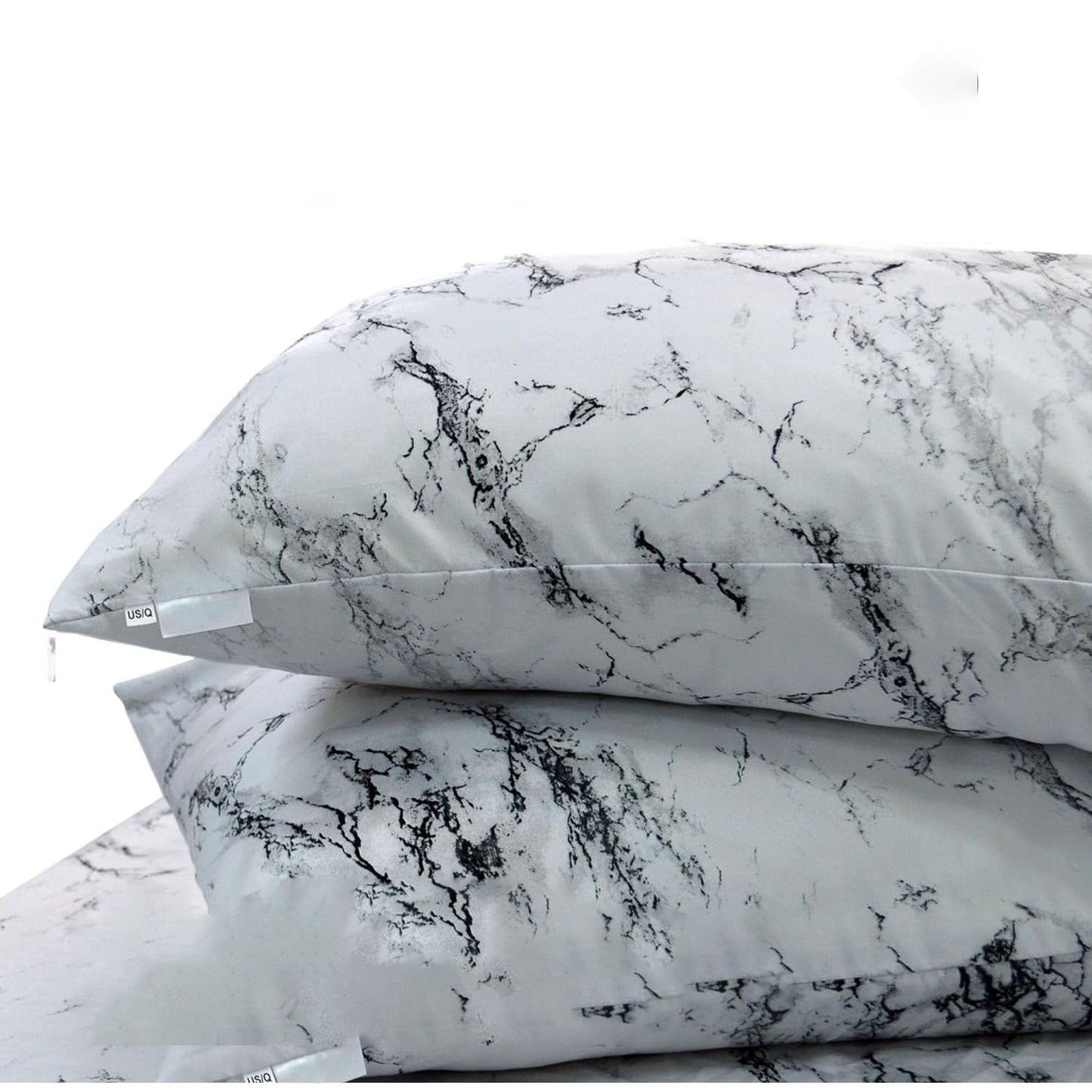 Soft and Lightweight Microfibre Deep Bed Sheet Set - Grey White