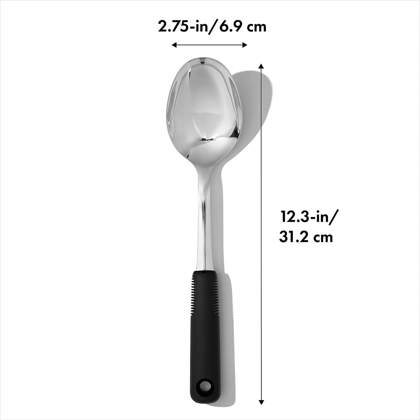 Stainless Steel Spoon with Non-Slip Handle - Silver