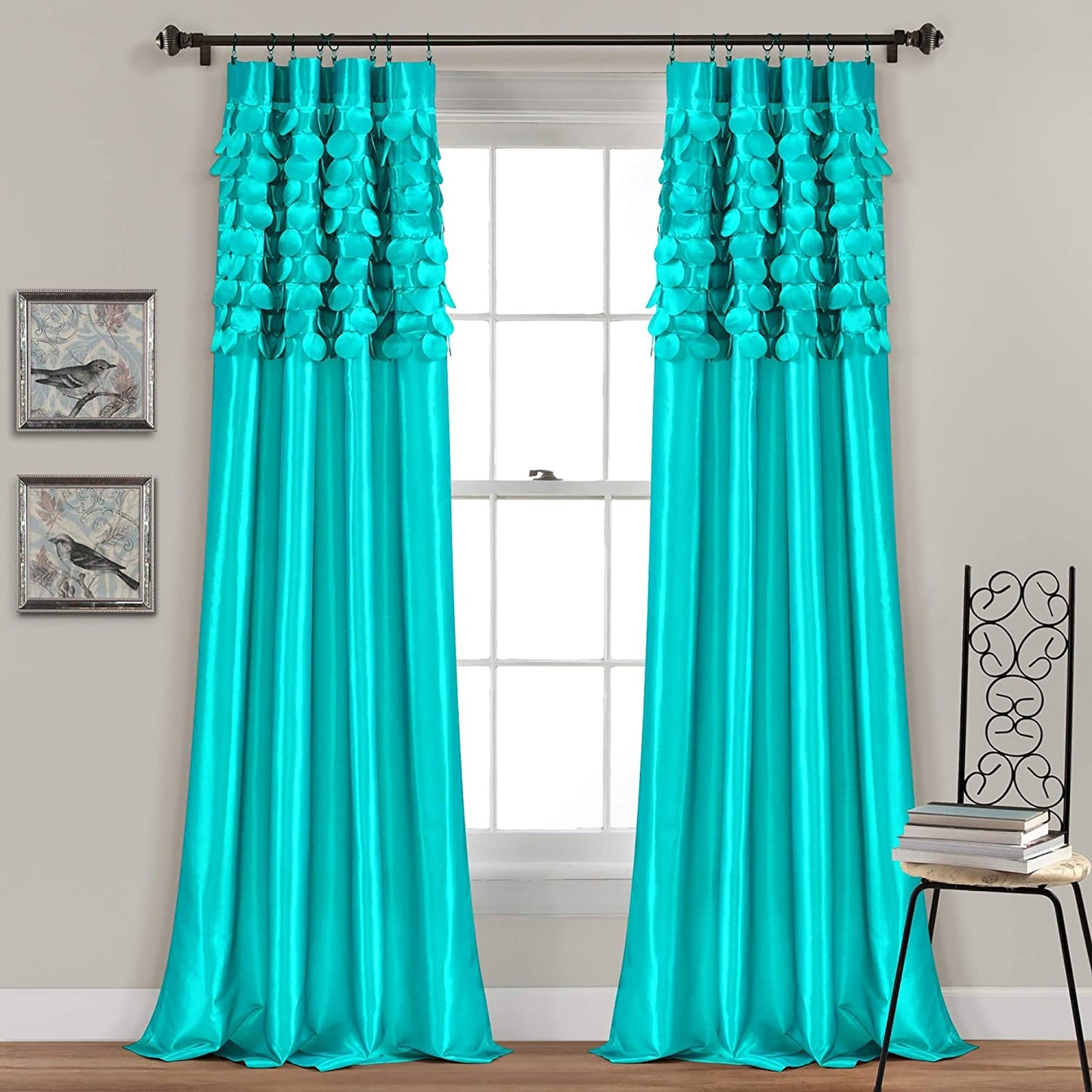 Circular Dream Window Curtain Panels Set of 2 - Turquoise