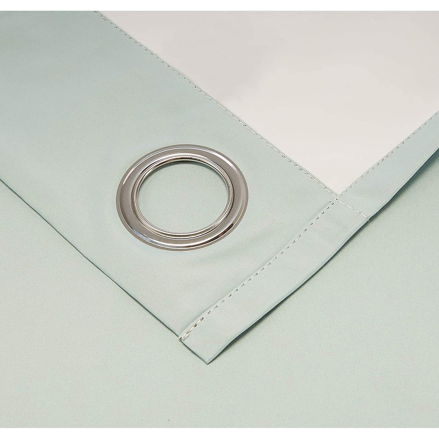 Grommetted Room Darkening Curtain Set with Tie Backs 245x140cm - Seafoam Green