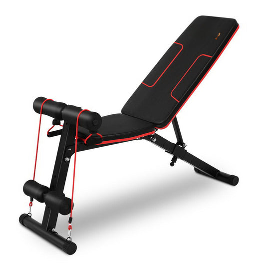 Adjustable FID Weight Bench Fitness Flat Incline Gym Home Steel Frame - 6 Levels