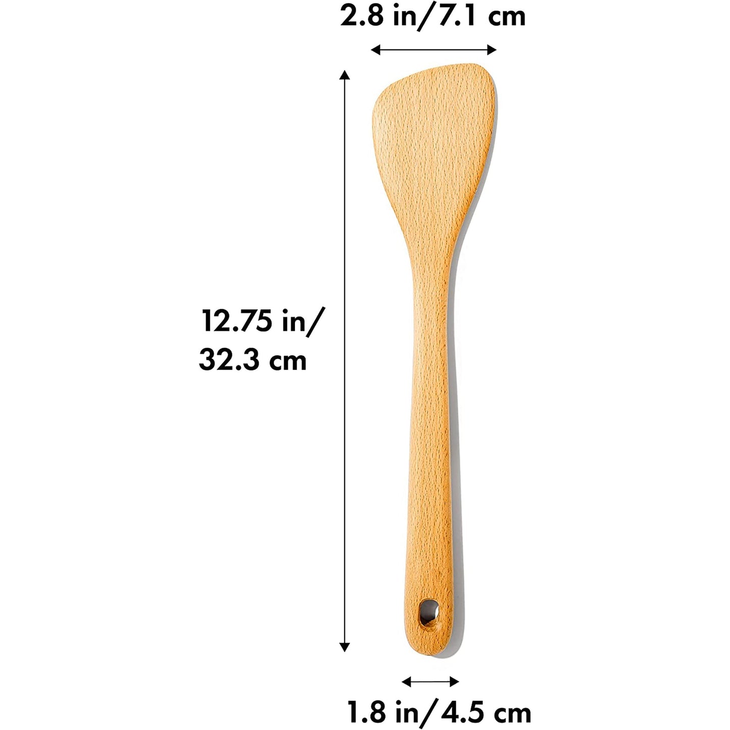 Solid Beechwood Wooden Saute Paddle - Brown
