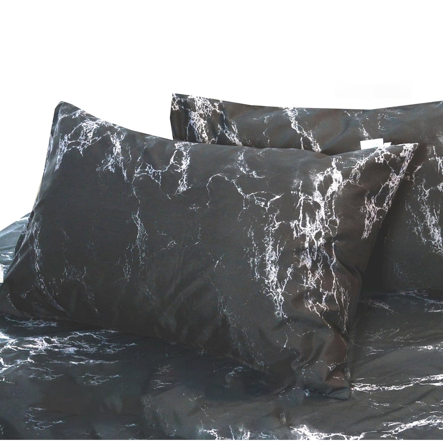 Soft and Lightweight Microfibre Deep Bed Sheet Set - Black