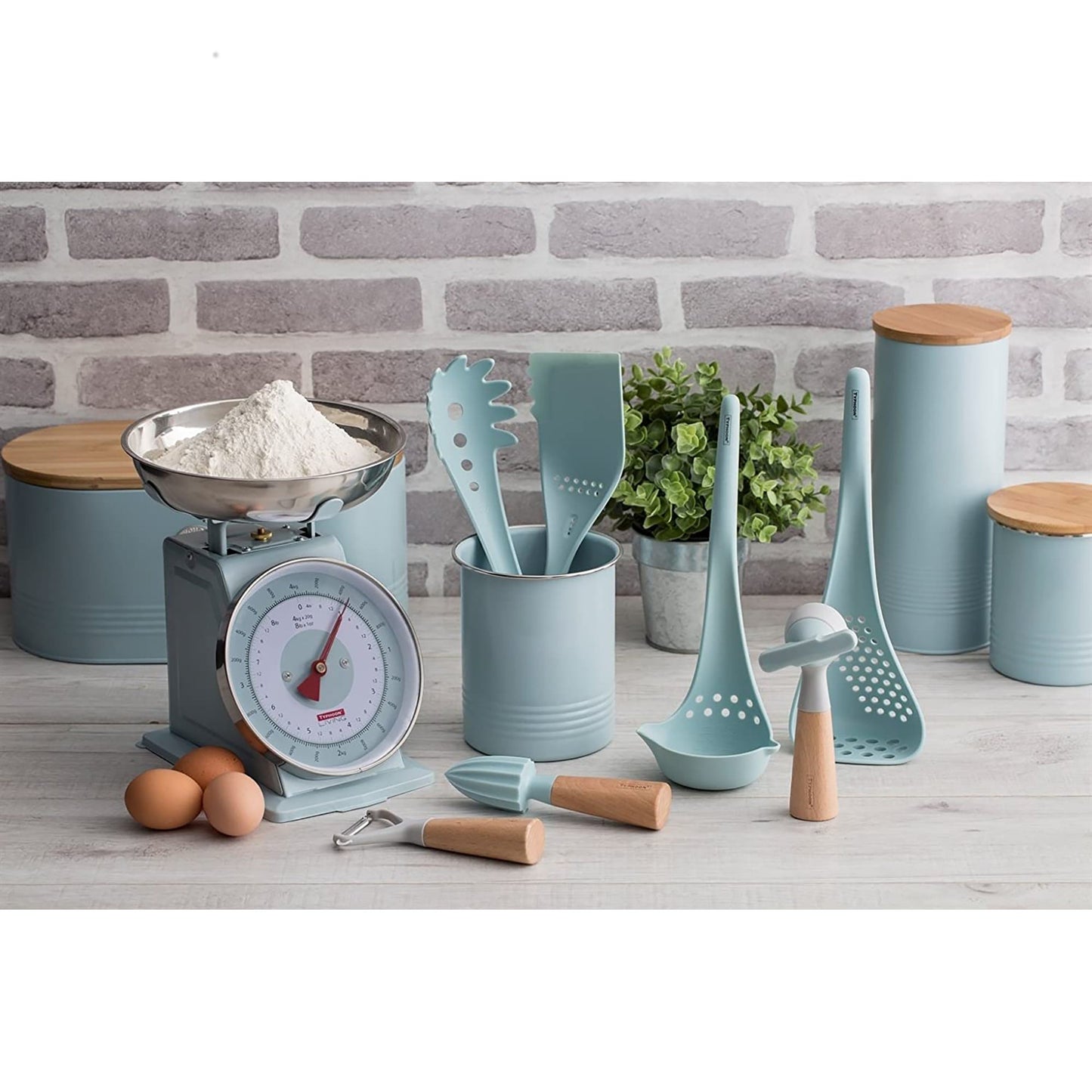 Bread Bin with Bamboo Lid - Blue