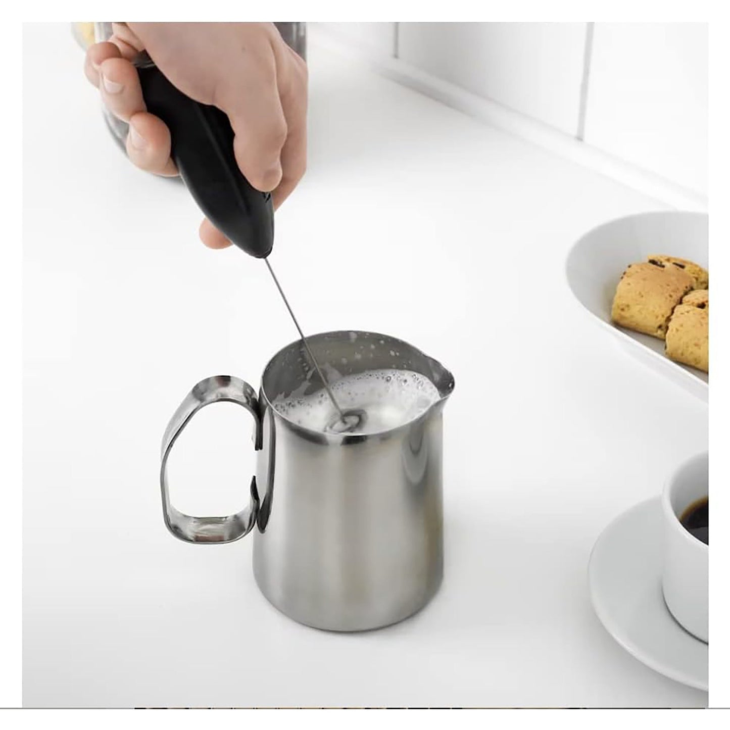 Electric Handheld Milk Coffee Frother - Black