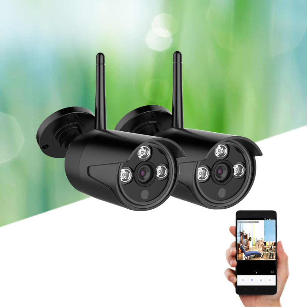 Wireless CCTV System 2 Camera Set For DVR Outdoor Long Range 3MP