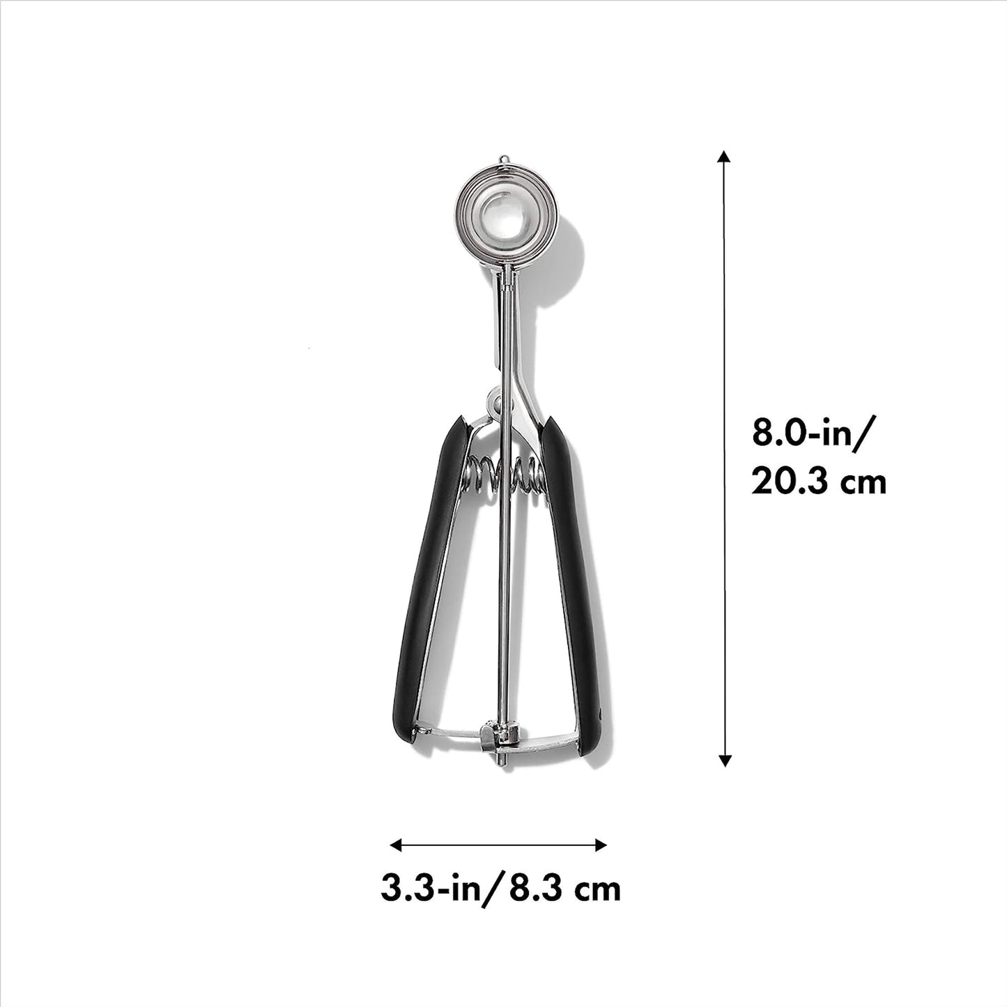 Stainless Steel Cookie Dough Scoop with Non Slip Grip Small - Black