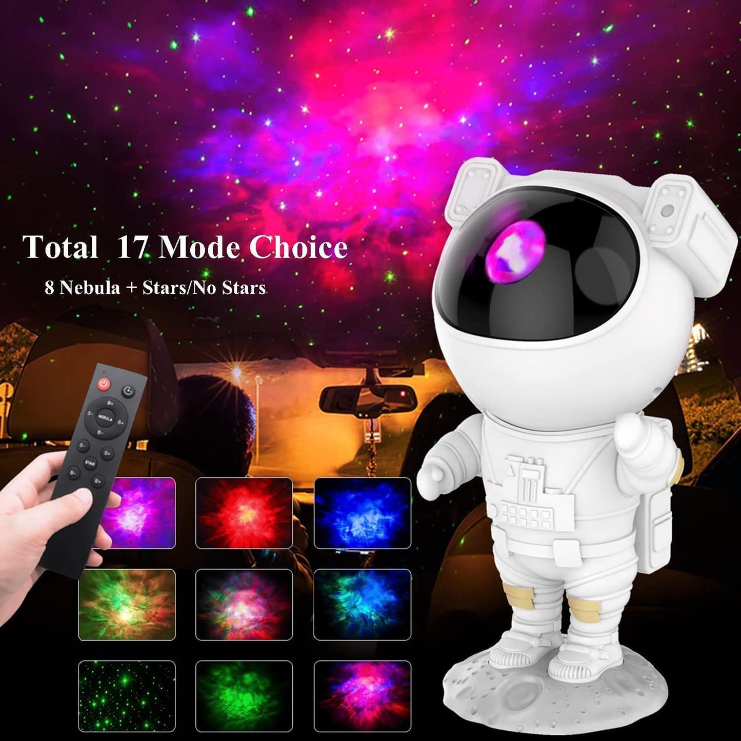 LED Night Light Astronaut Star Projector with Timer and Remote Control Room Decor