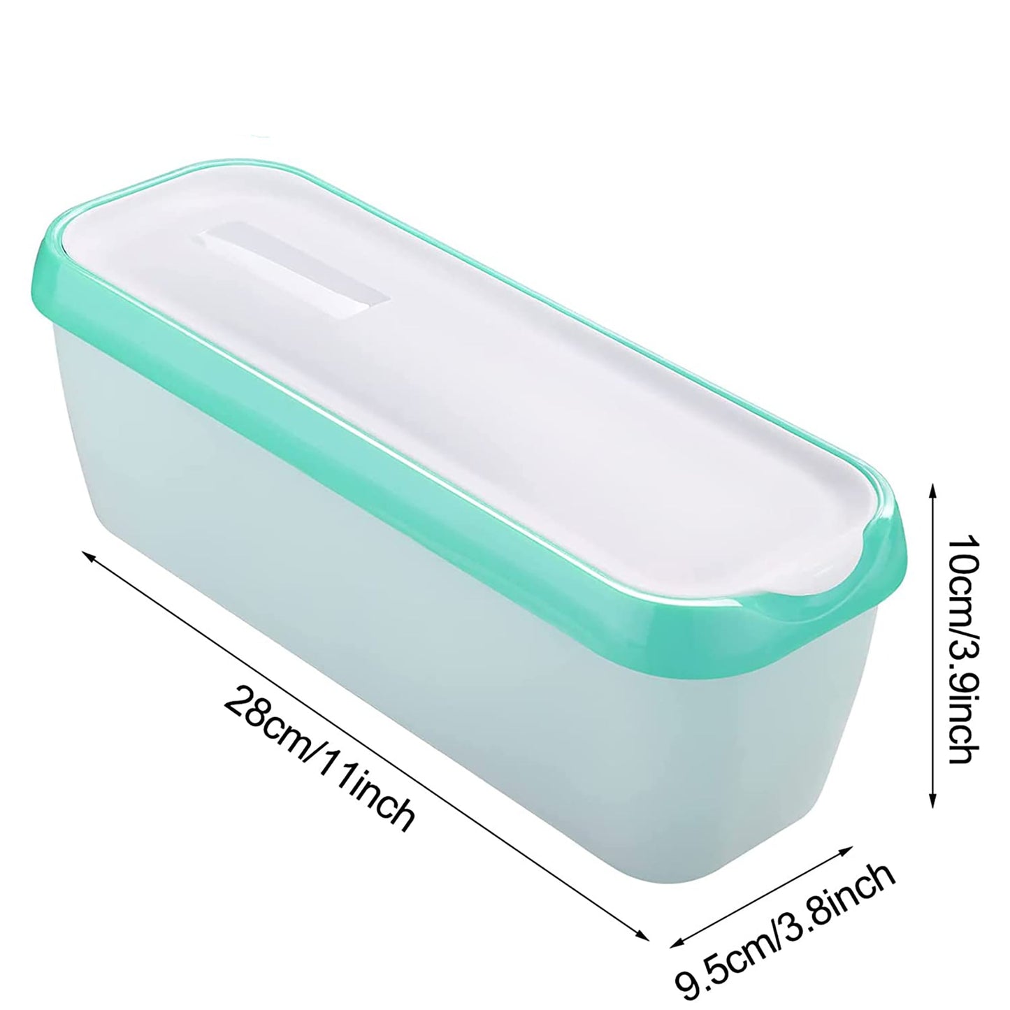 2 Pack Reusable Homemade Ice Cream Tubs Freezer Storage Container 1.5 Quarts - Green and Pink