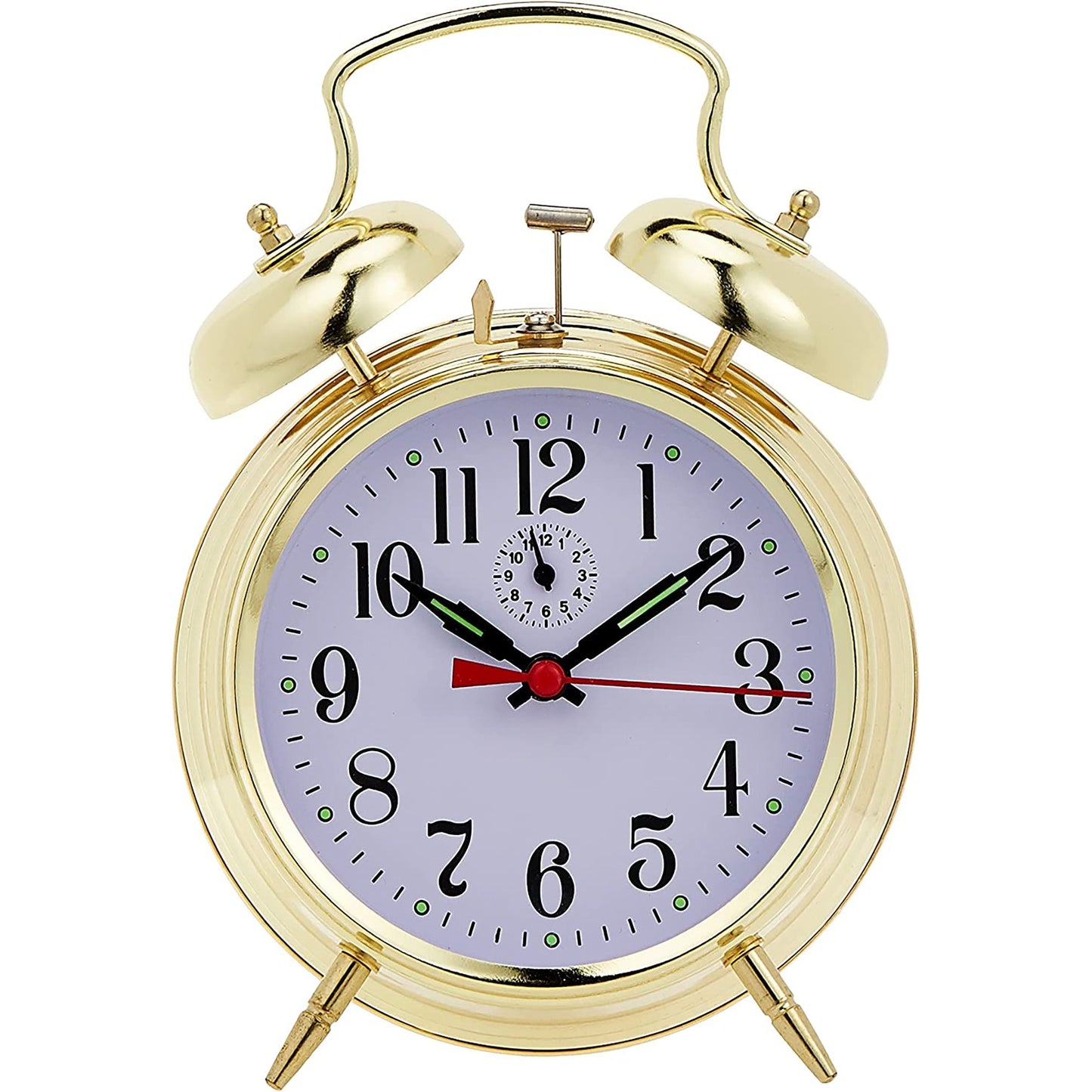 Brass Finish Metal Case Alarm Clock - Gold