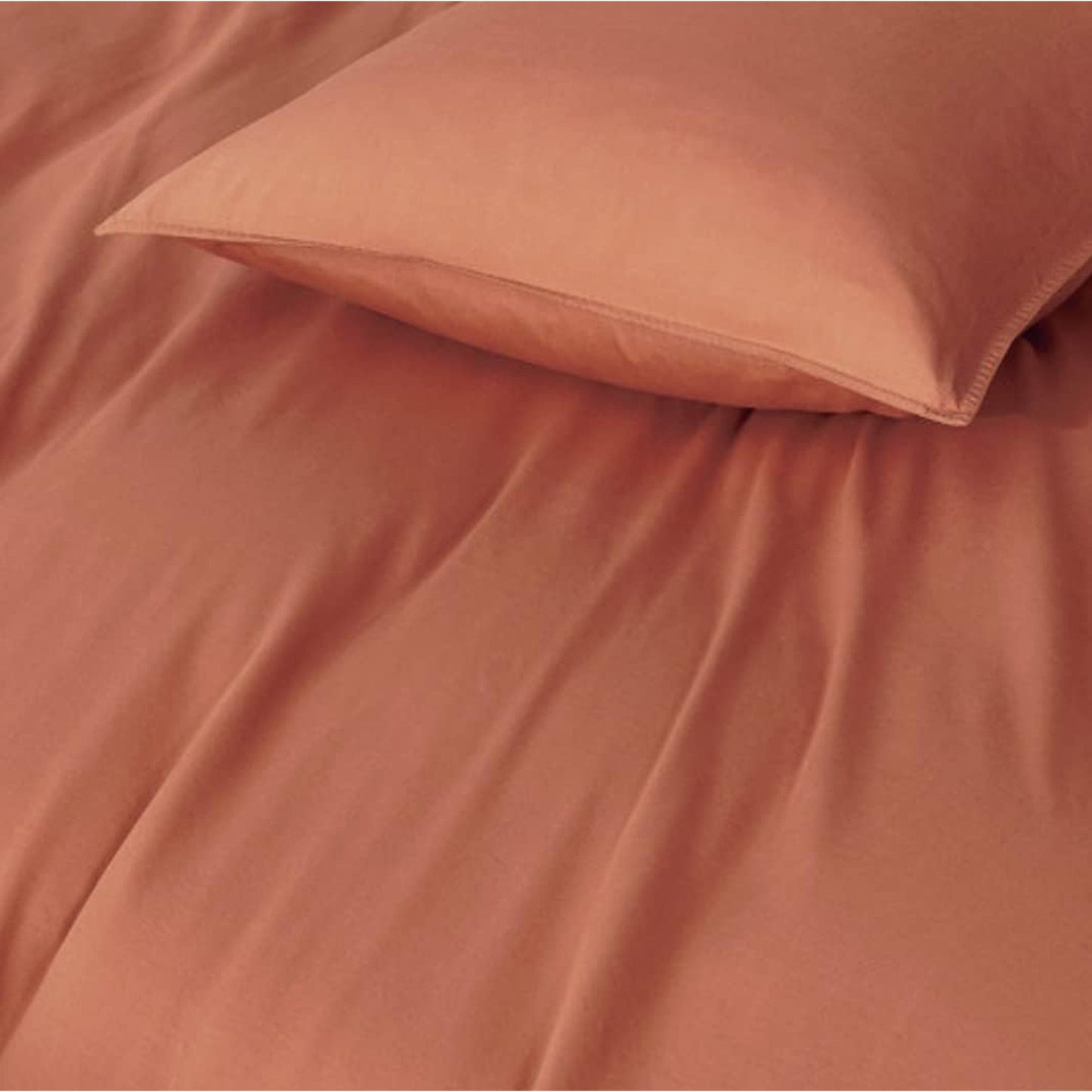 100% Natural Washable Cotton 800TC Soft Breathable Textured Quilt Cover Set - Rust