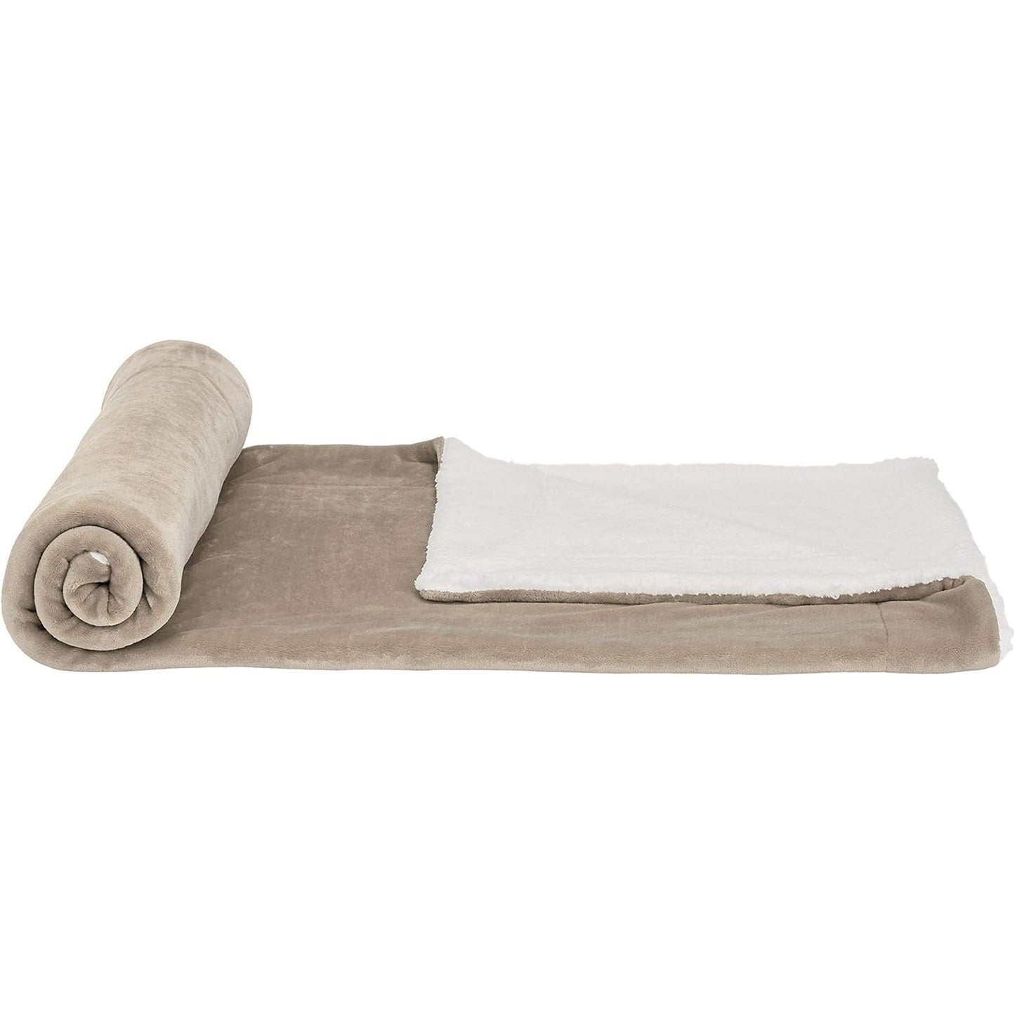 Ultra-Soft Micromink Sherpa Blanket - Taupe