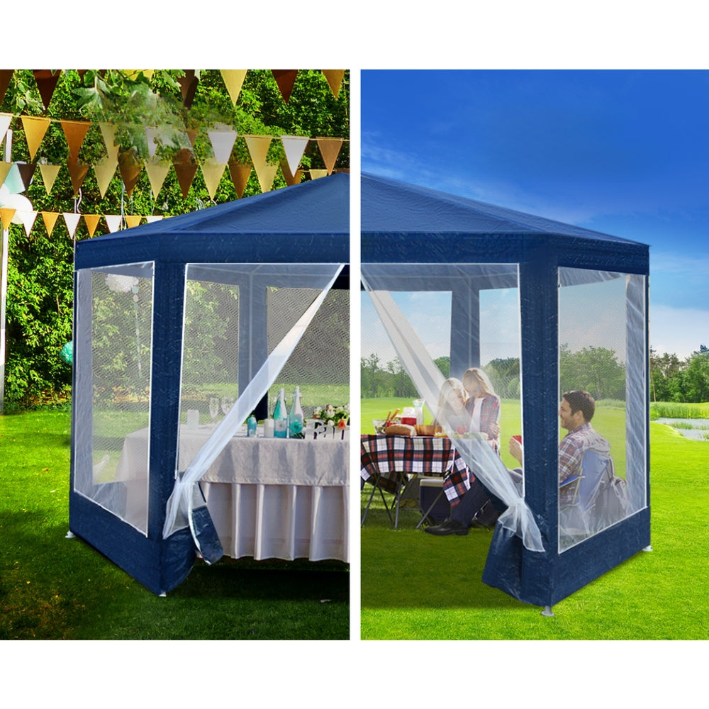 Wedding Gazebo Marquee Party Canopy Camping Tent Navy - 2x2.5m