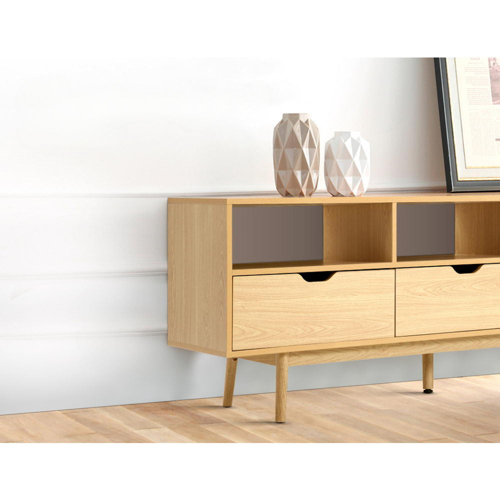 Wooden Scandinavian Entertainment Unit - Natural