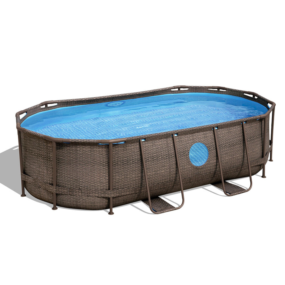 Swimming Pool Above Ground Pools Power Steel Frame Filter Pump 4.27M