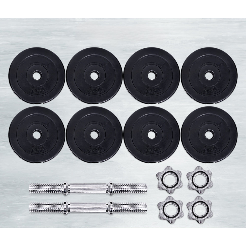 25kg Dumbbells Dumbbell Set Weight Plates Home Gym Fitness Exercise