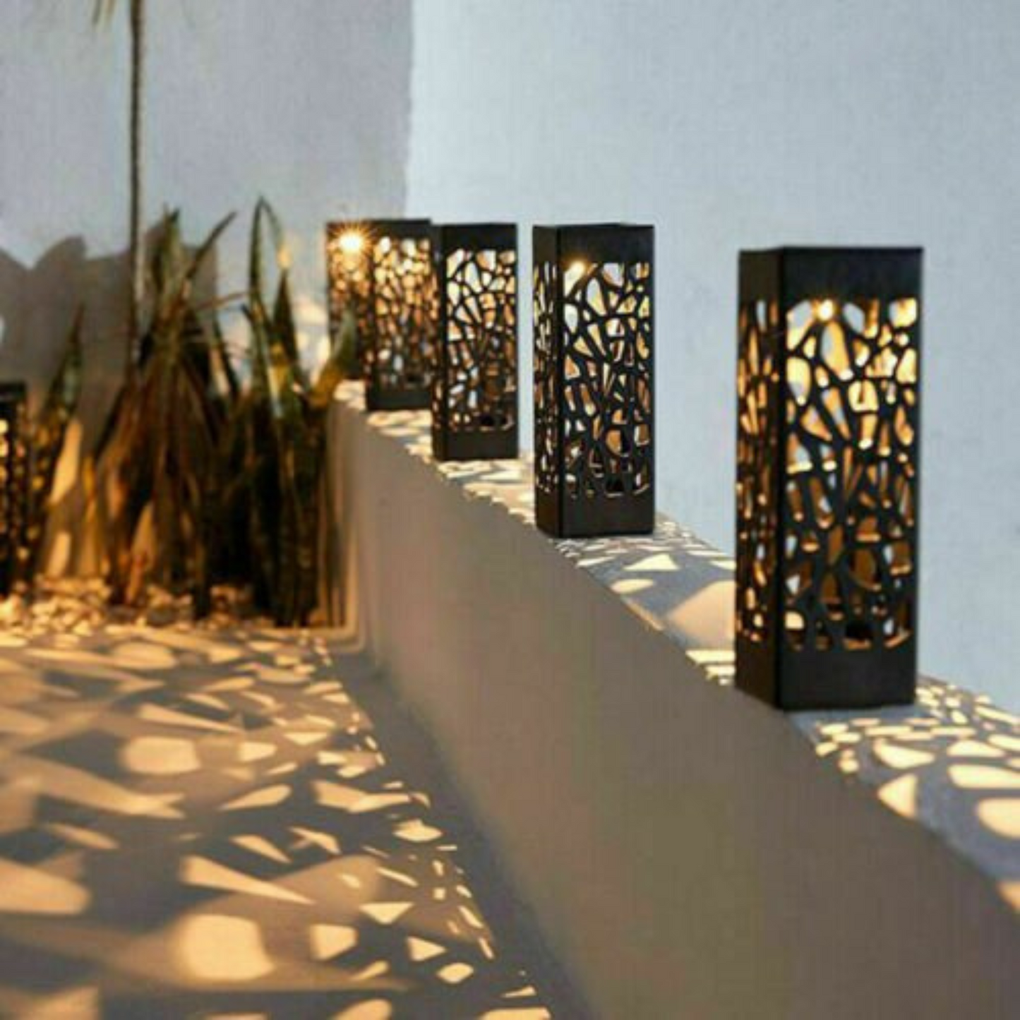 1pc Warm White Solar Post Lights Outdoor Yard Path LED Garden Lighting