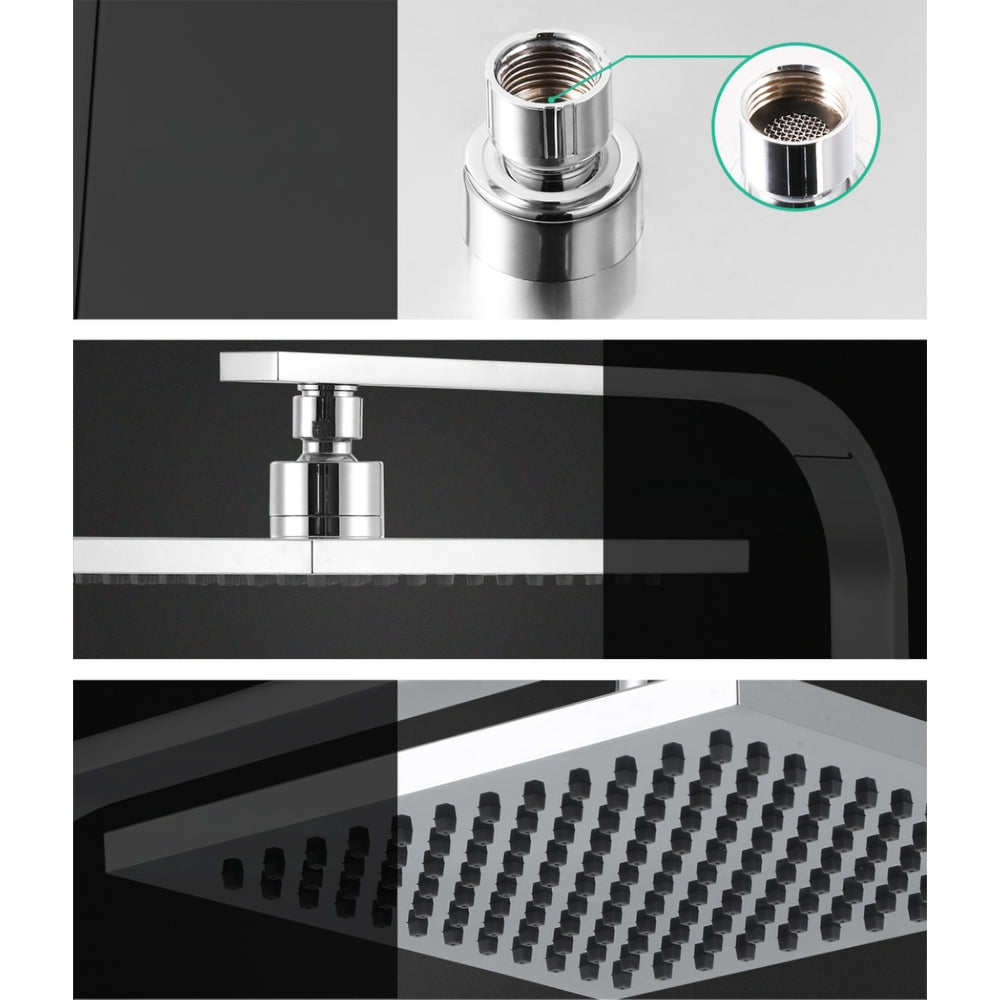 8'' Rain Shower Head Set Square High Pressure Wall Arm DIY Chrome