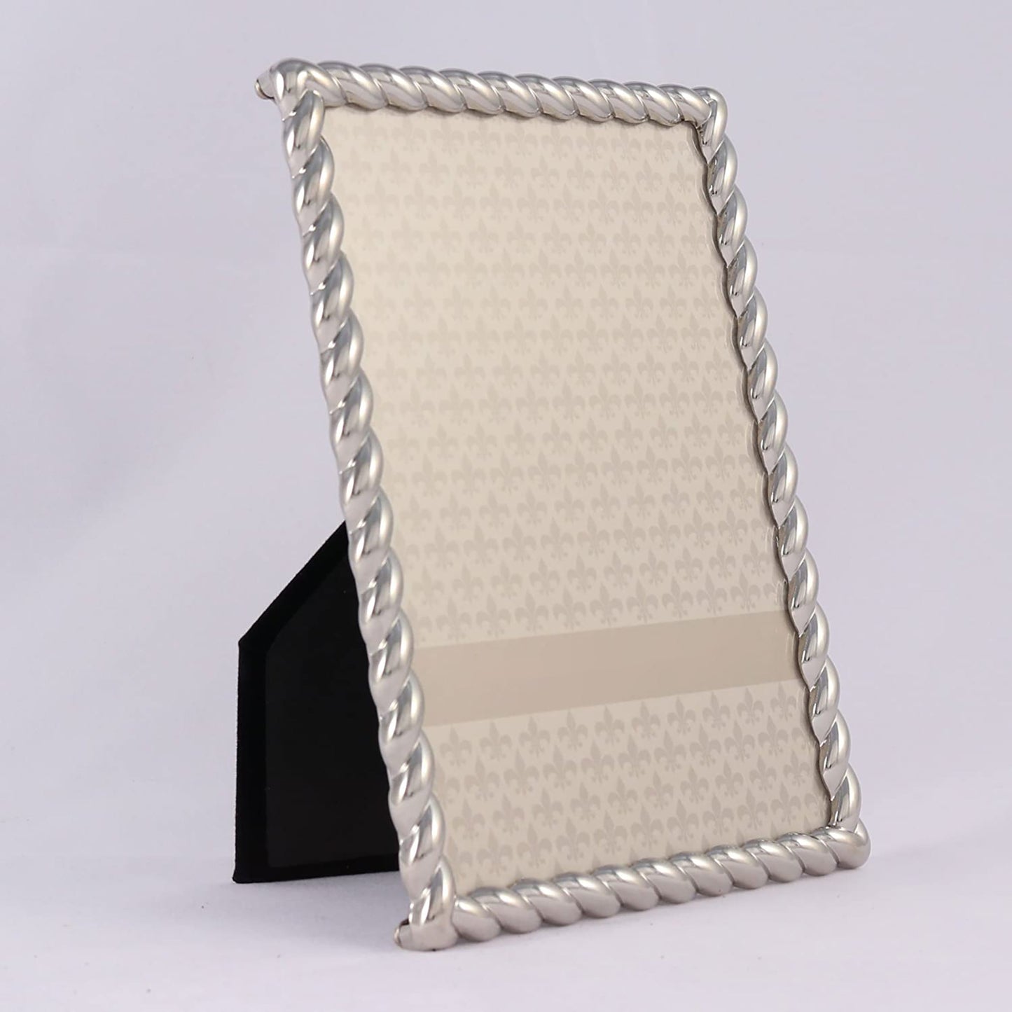 Decorative Metal Rope Picture Frame 4 by 6 Inch - Silver