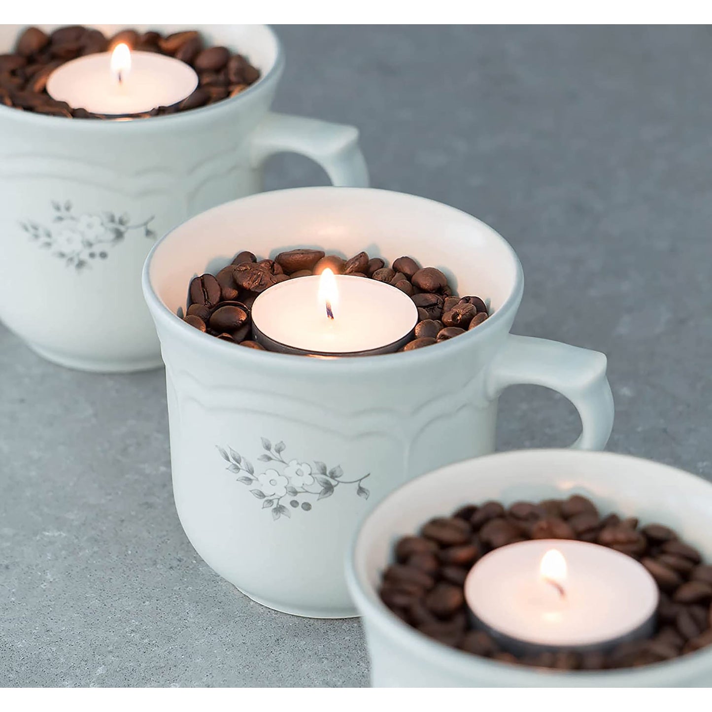 50 Pack Unscented Smokeless Long Tea Light Candles with 8 Hour Extended Burn Time - White