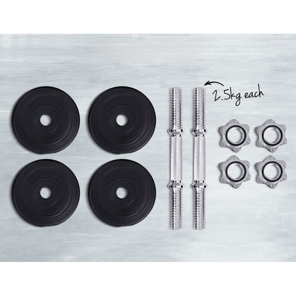 10KG Dumbbells Dumbbell Set Weight Training Plates Home Gym Fitness Exercise