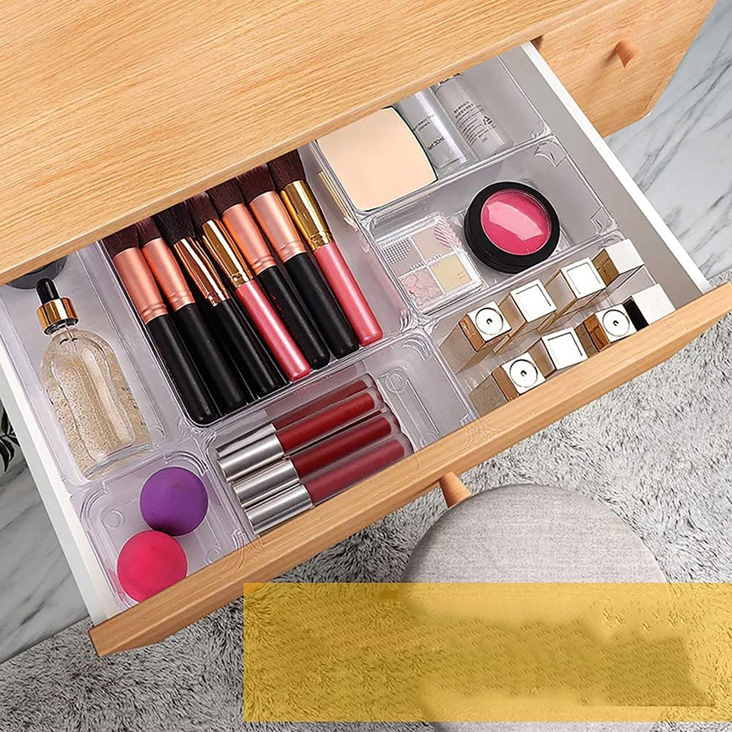 5 Different Size Desk Drawer Divider and Organizer Trays for Storage - 20 Pcs