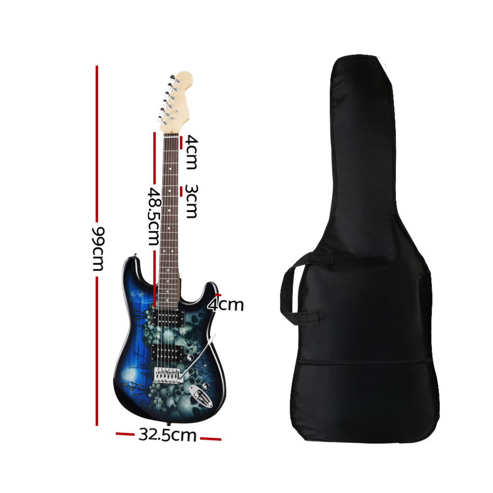 Electric Guitar Music String Instrument Rock Blue Carry Bag Steel String