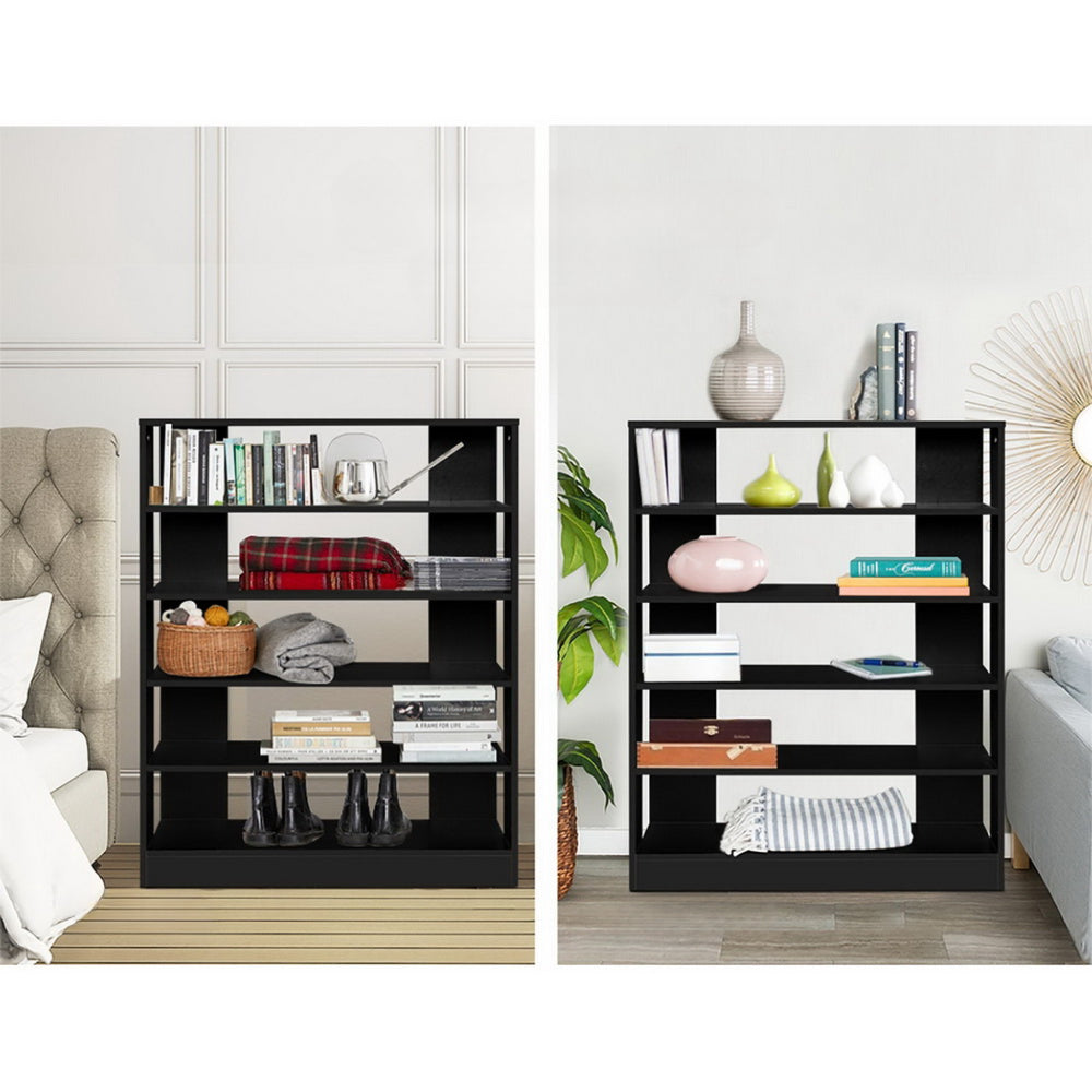Shoe Cabinet Shoes Organiser Storage Rack 30 Pairs Black Shelf Wooden