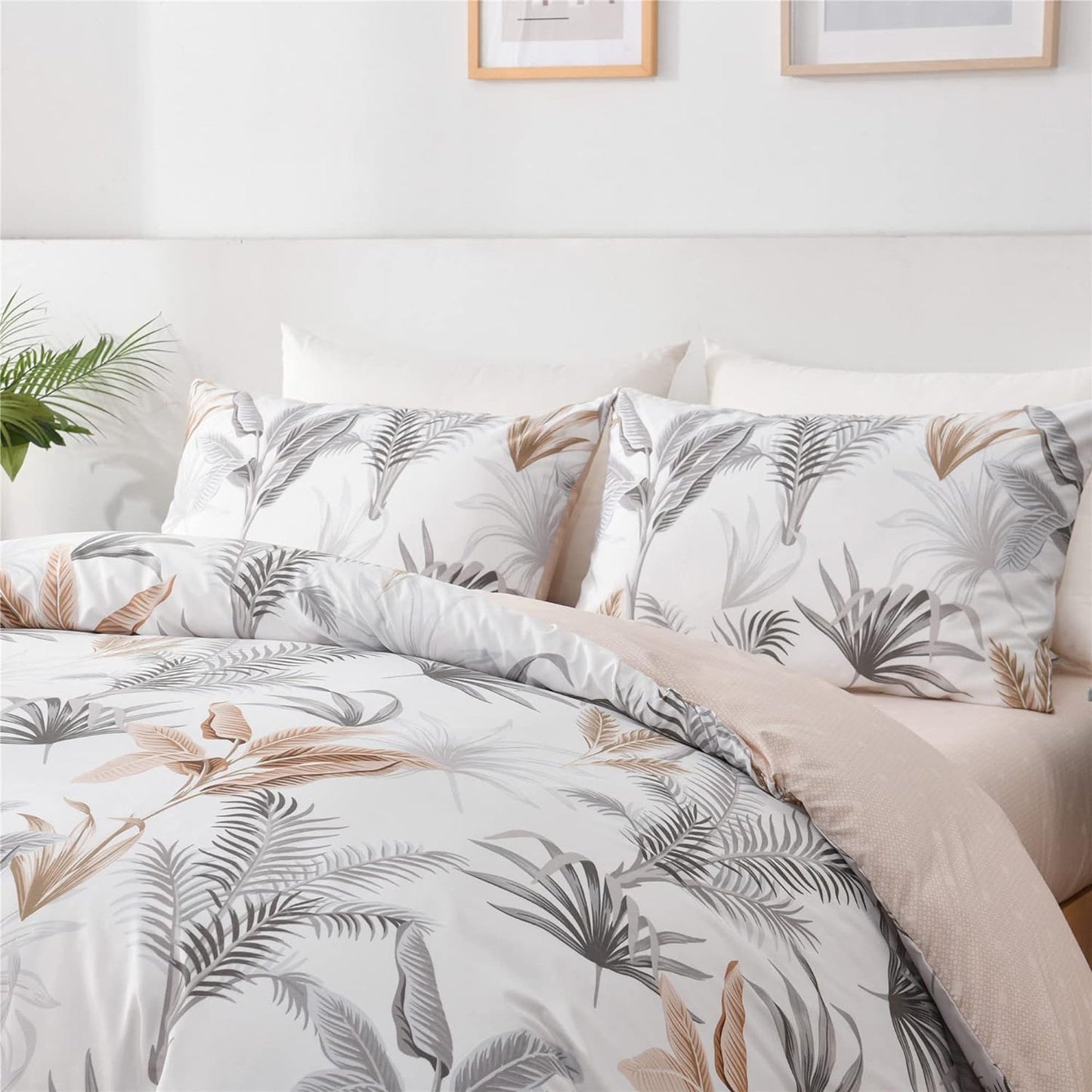 Soft Microfibre Bedding Quilt Cover Set - White Floral