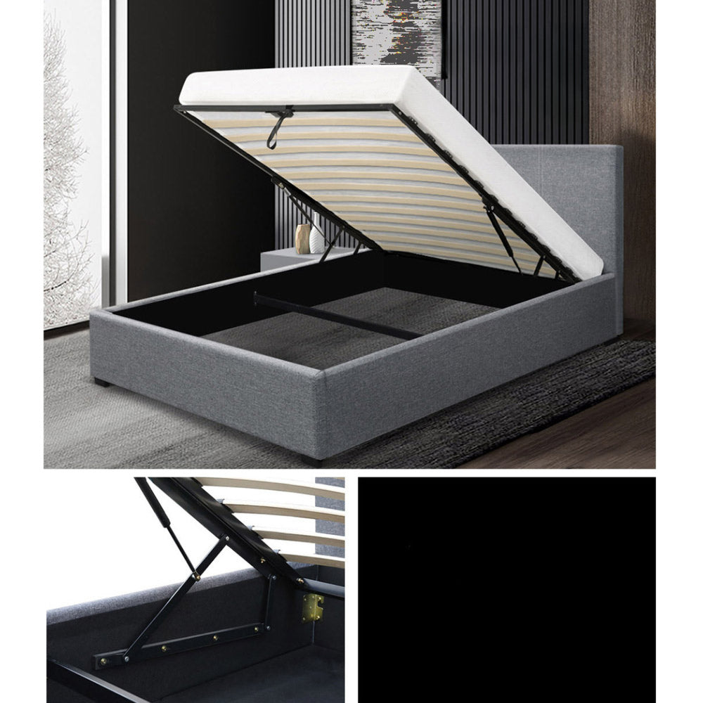 Bed Frame Fabric - Grey King Single