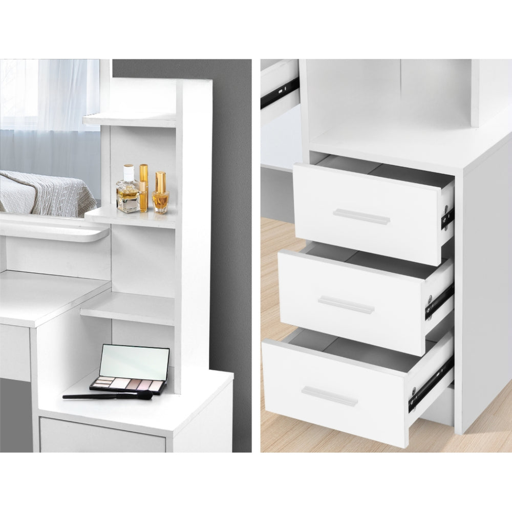 Dressing Table Mirror Stool Jewellery Cabinet Makeup Organizer Drawer