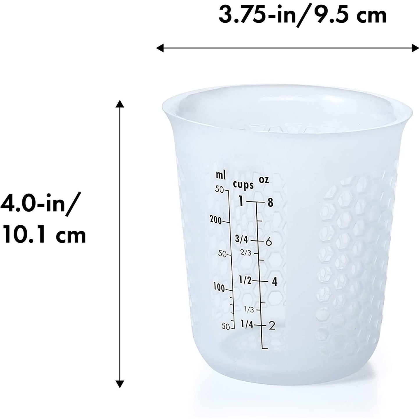 Silicone Clear Squeeze and Pour Measuring Cup 50 ML - White