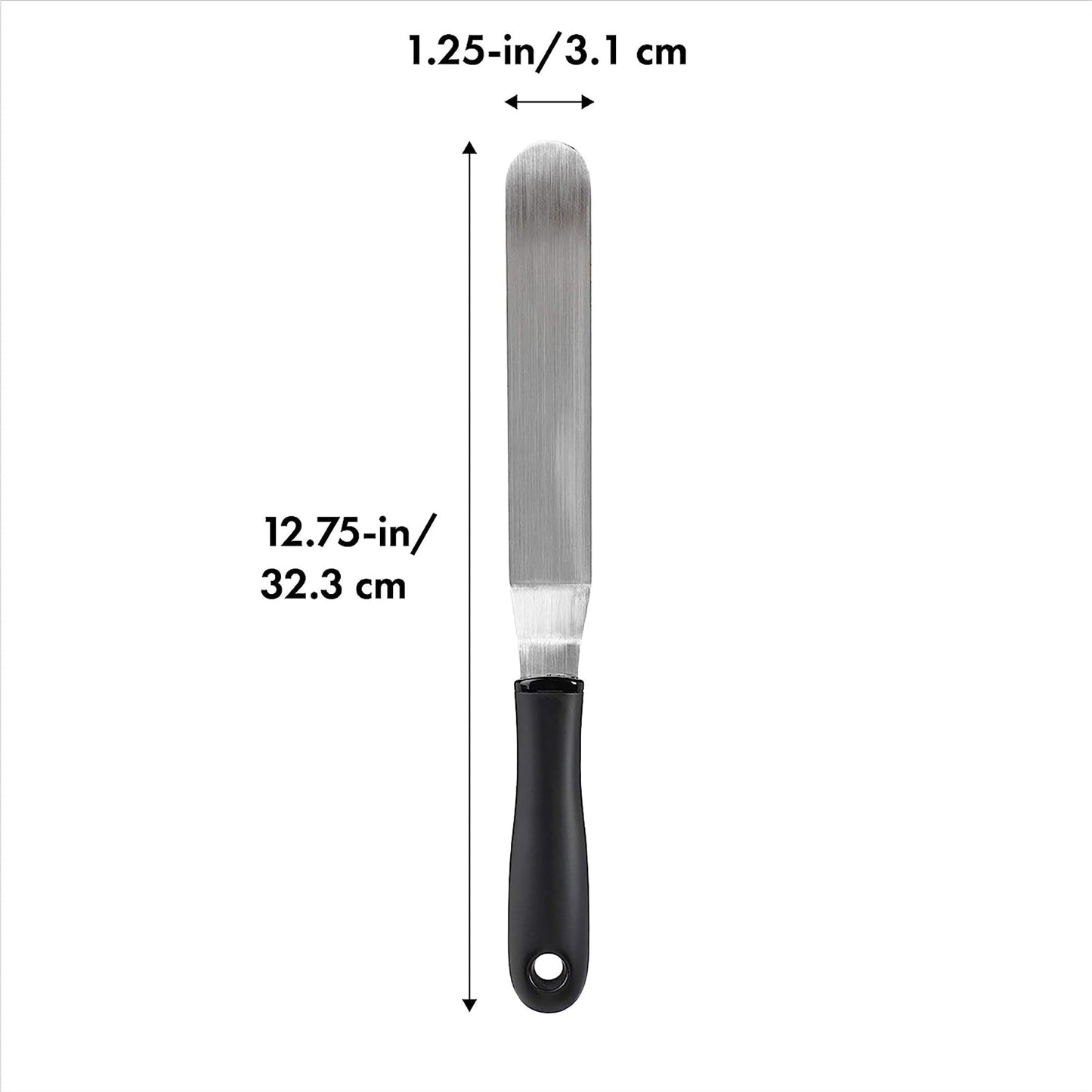 Stainless Steel Bent Icing Knife Large - Black